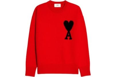 Ami Paris Ami de Coeur Merino Wool Crewneck Jumper at StockX