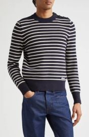 Ami Paris Sailor Stripe Cotton Wool Crewneck Sweater at Nordstrom