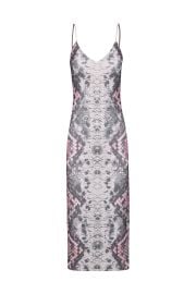 Amina Mesh Dress - Pink Placement Snake  at AFRM