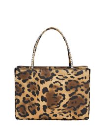 Amina Muaddi Amini Gilda Leopard Satin Clutch reg at Intermix