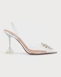 Amina Muaddi Begum 90mm x27Glassx27 Slingback Pumps at Neiman Marcus