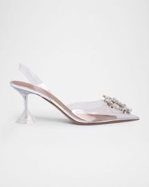 Amina Muaddi Begum Clear Crystal Slingback Pumps at Neiman Marcus