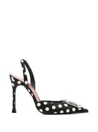 Amina Muaddi Camellia polka-dot-pattern Pumps | Black | FARFETCH at Farfetch