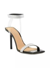 Amina Muaddi Rih Crystal Patent Leather Ankle Strap Sandals at Saks Fifth Avenue