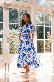 Aminah Puff Sleeve Dress - Blue Floral - Petal amp Pup USA at Petal + Pup