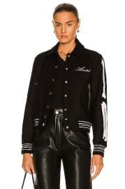 Amiri Bones Varsity Jacket in Black FWRD at FWRD