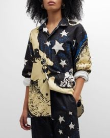 Amiri Menx27s Crescent Moon Face Pajama Shirt at Neiman Marcus