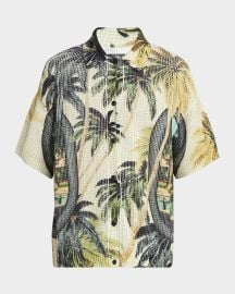Amiri Menx27s Short-Sleeve Knit Paradise Shirt at Neiman Marcus