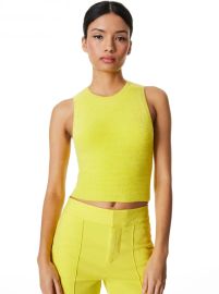 Amity Sleeveless Cropped Tank In Canary Alice And Olivia at Alice + Olivia