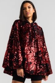 Ammo Light Parade Sequin Hooded Poncho at Shop Akira