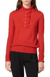 Amor Lace Trim Mock Neck Sweater at Nordstrom