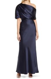 Amsale One-Shoulder Fluid Satin Gown at Nordstrom