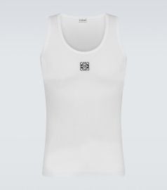 Anagram cotton-blend jersey tank top in white - Loewe at Mytheresa