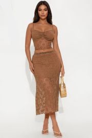 Anaisha Lace Maxi Skirt Set - Mocha Fashion Nova at Fashion Nova