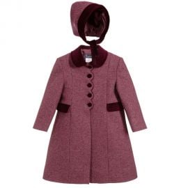 Ancar Burgundy Red Wool Coat at Childrensalon