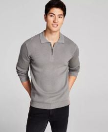 And Now This Mens Sweater Quarter-Zip Long-Sleeve Polo Shirt Reviews - Sweaters - Men - Macys at Macys