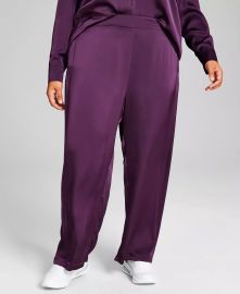 And Now This Trendy Plus Size Satin Wide-Leg Pants Reviews - Pants Capris - Plus Sizes - Macys at Macys