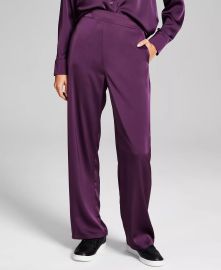 And Now This Womens Satin High-Rise Wide-Leg Pants Reviews - Pants Capris - Women - Macys at Macys