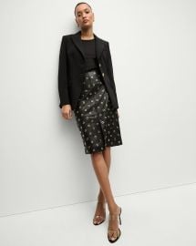 Anderson Leather Grommet Skirt in Black at Veronica Beard