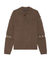 Andersson Bell Cut Out Polo Sweater in Brown FWRD at FWRD