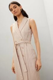 Andie Neutral Striped Linen Dress by Reiss Rent the Runway at Rent the Runway