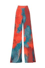 Andrea Iyamah Orange-Blue Ara Full Length Pants Verishop at Verishop