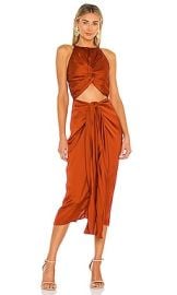 Andrea Iyamah Reni Knotted Dress in Orange at Revolve