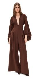 Andrea Iyamah Zerra Bubble Sleeve Jumpsuit Coffee XS at Shopbop