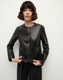 Andrea Leather Jacket in Black at Veronica Beard