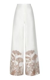 Andres Otalora Miranda Embroidered Linen Wide Leg Pants at Moda Operandi