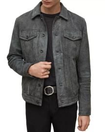 Andrew Slim Fit Leather Trucker Jacket at Bloomingdales
