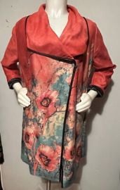 AnesA Ultra Suede Jacket Size M Multi Color Floral eBay at eBay