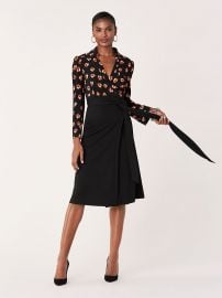 Angelina Collared Crepe Wrap Dress by Diane von Furstenberg at Diane von Furstenberg