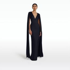 Angelina Midnight Navy Dress Maison Safiyaa USA at Safiyaa