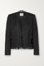 Angelina fringe-trimmed metallic tweed jacket at Net a Porter