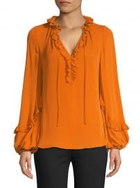 Angie Silk-Blend Ruffled Blouse at Saks Off 5th Avenue