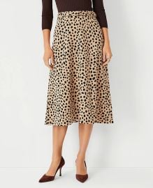 Animal Print Belted Midi Skirt at Ann Taylor