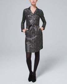 Animal-Print Foil Shirt Dress at White House Black Market