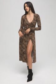 Animal Print Long Sleeve Wrap Dress by Good American at Good American