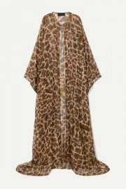 Animal-Print Metallic Fil Coupe Silk-Blend Chiffon Kaftan by Dundas at Net A Porter