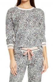 Animal Print Thermal Pajama Top at Nordstrom