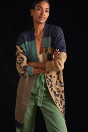 Animal Printed Duster Cardigan at Anthropologie