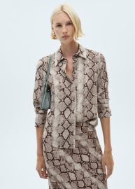 Animal print flowing shirt - Women MANGO USA at Mango