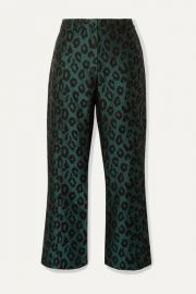 Anine Bing - Cindy leopard-jacquard slim-leg pants at Net A Porter