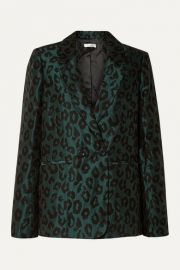 Anine Bing - Madeleine double-breasted leopard-jacquard blazer at Net A Porter