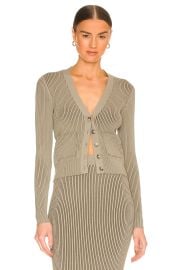 Anine Bing Layla Ribbed Two Tone Cardigan at Revolve