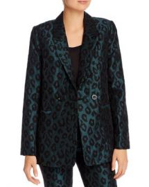 Anine Bing Madeleine Emerald Leopard Jacquard Blazer Women - Bloomingdale s at Bloomingdales