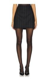 Anine Bing Tierra Skirt In Dark Grey Pinstripe at Revolve