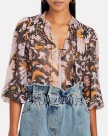 Anita Floral Silk Blouse at Intermix