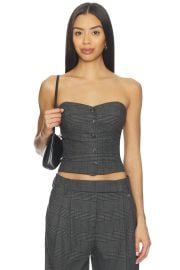 Aniye By Daliah Corset Top In Stone Check at Revolve
